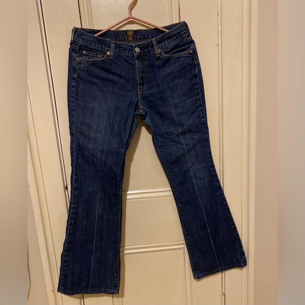 7 For All Mankind Women's Dark Blue Boot Cut Jeans